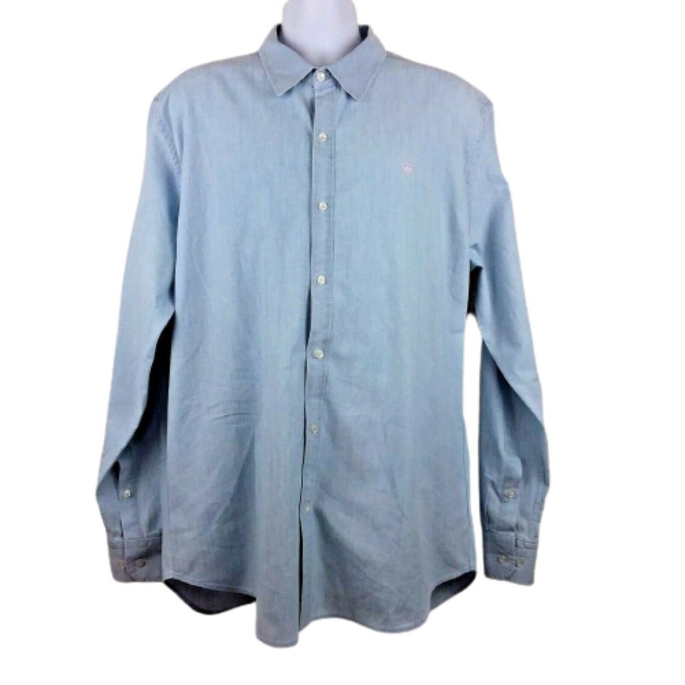 G-Star Raw Chambray Button Shirt Slim Fit L/S Blue